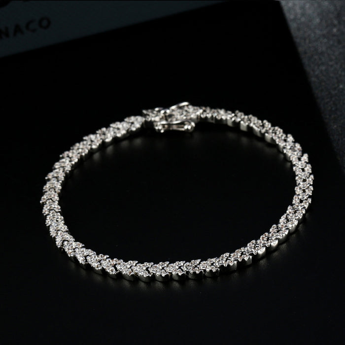 S925 Silver Heavy-Duty Wheat Ear Bracelet
