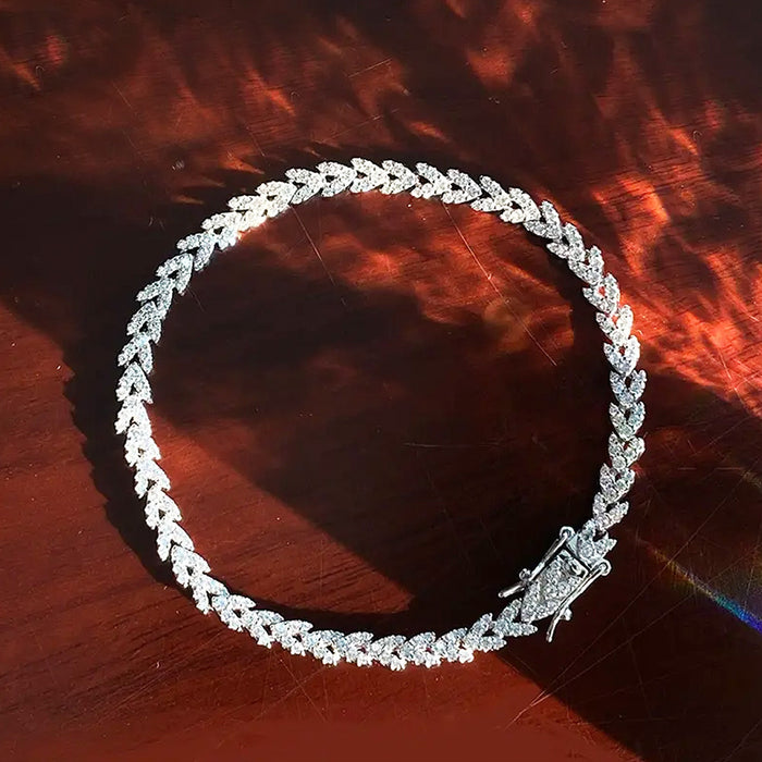 S925 Silver Heavy-Duty Wheat Ear Bracelet