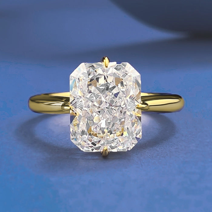 S925 silver-plated 8 * 10 ice cut high carbon diamond ring