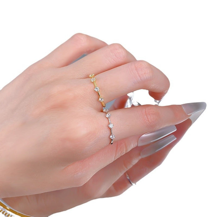 S925 silver-plated minimalist wind band ring