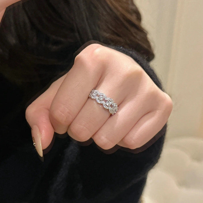 S925 silver new double-layer lace ring