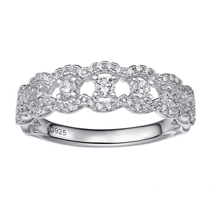 S925 silver new double-layer lace ring
