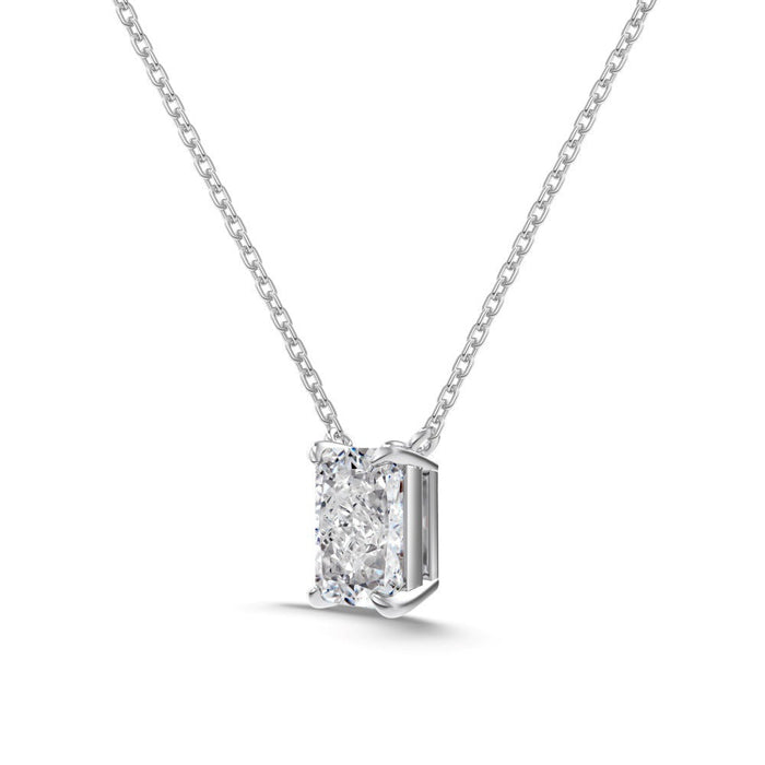 925 Sterling Silver Necklace Inlaid with 8A Ice Flower Cut Square Zirconia