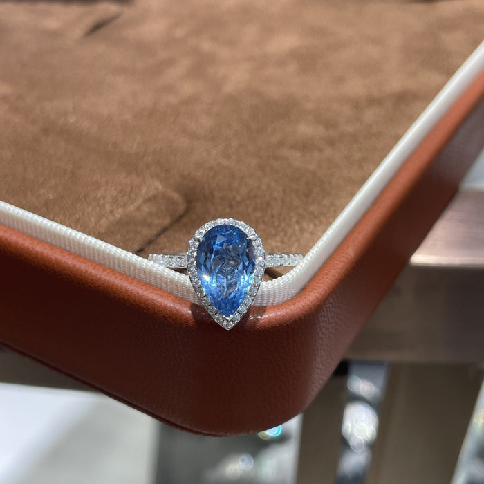 925 Sterling Silver Moissanite Teardrop Ring