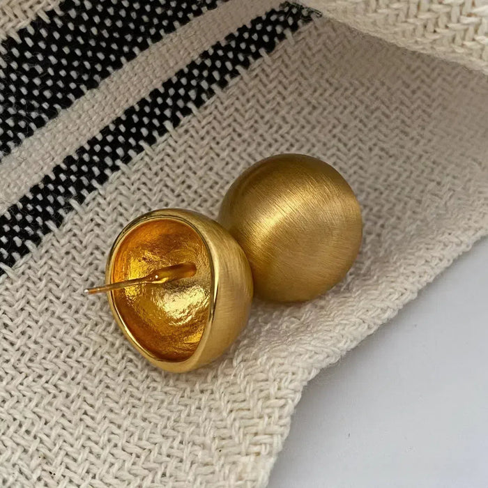 925 Sterling Silver Brushed Ball Stud Earrings