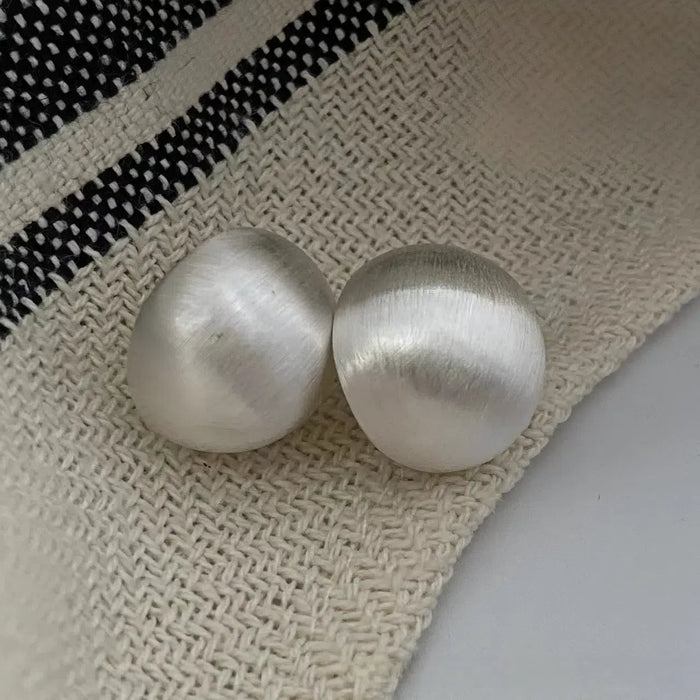925 Sterling Silver Brushed Ball Stud Earrings