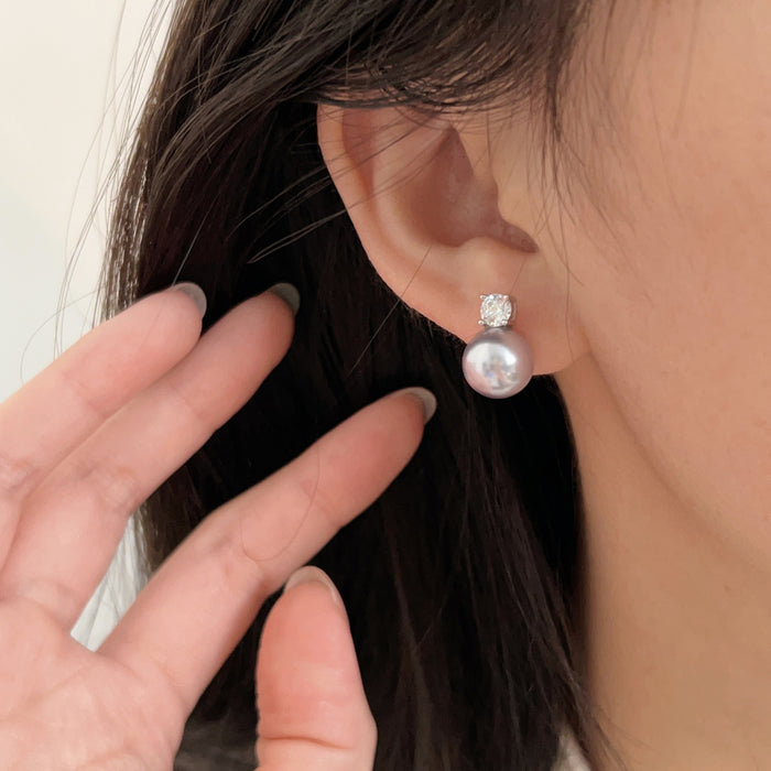 Sterling Silver Princess Diana Stud Earrings