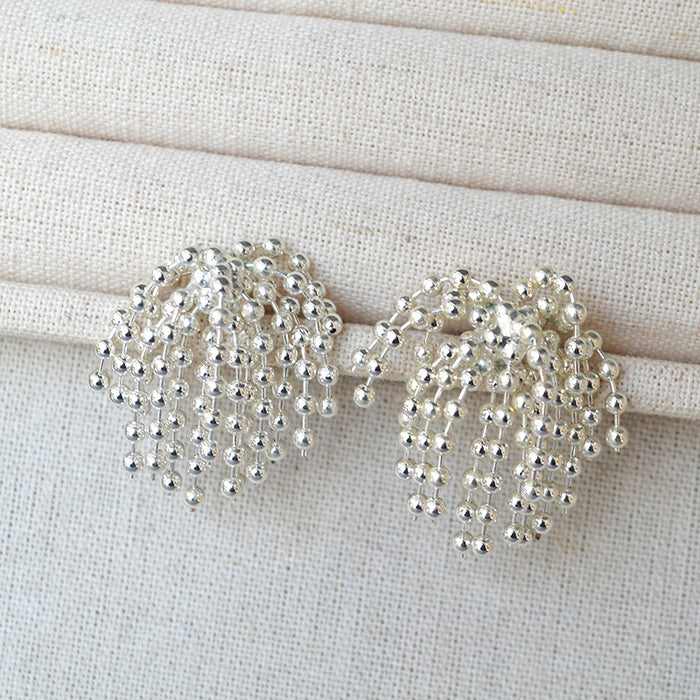 Titanium Steel Firework Tassel Earrings