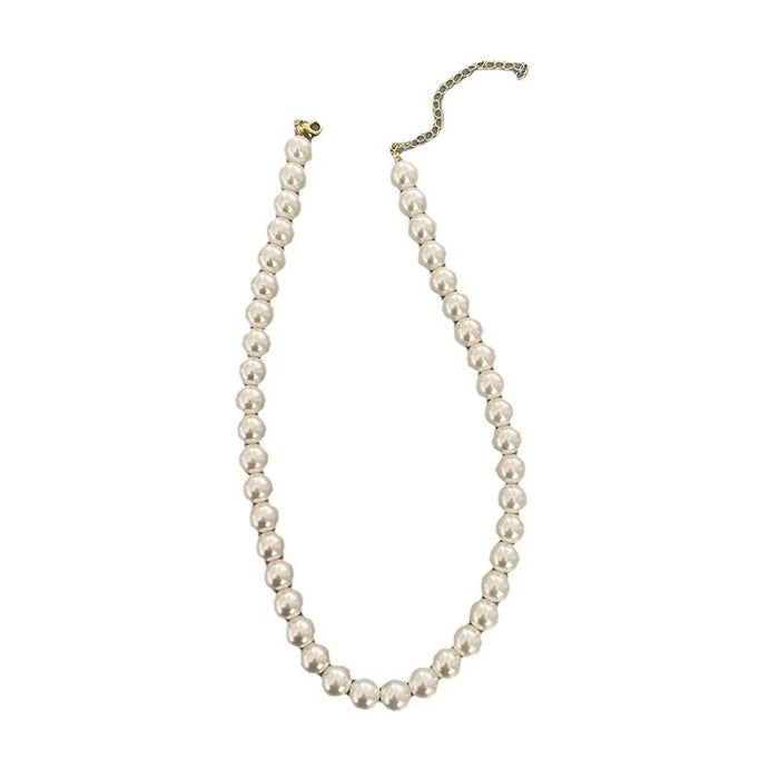 Ultra-White Faux Pearl Knotted Necklace