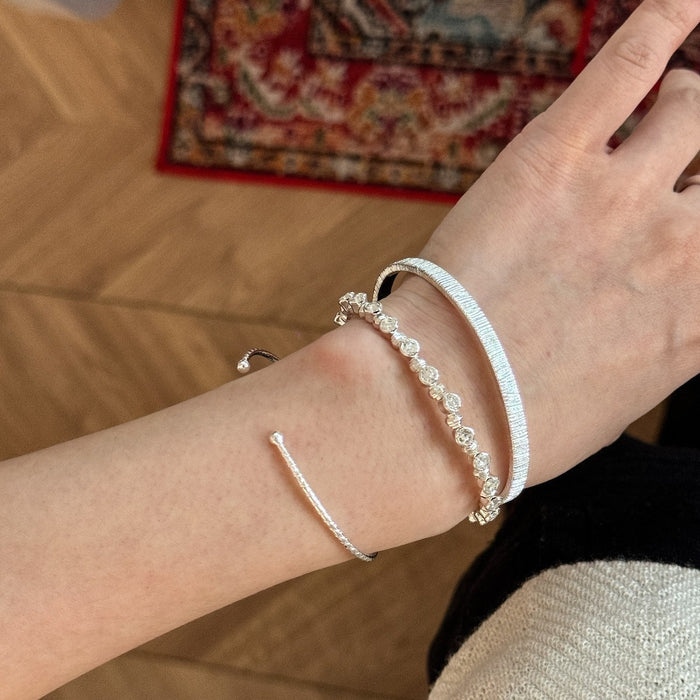 Zircon Vertical Beaded Bracelet Set