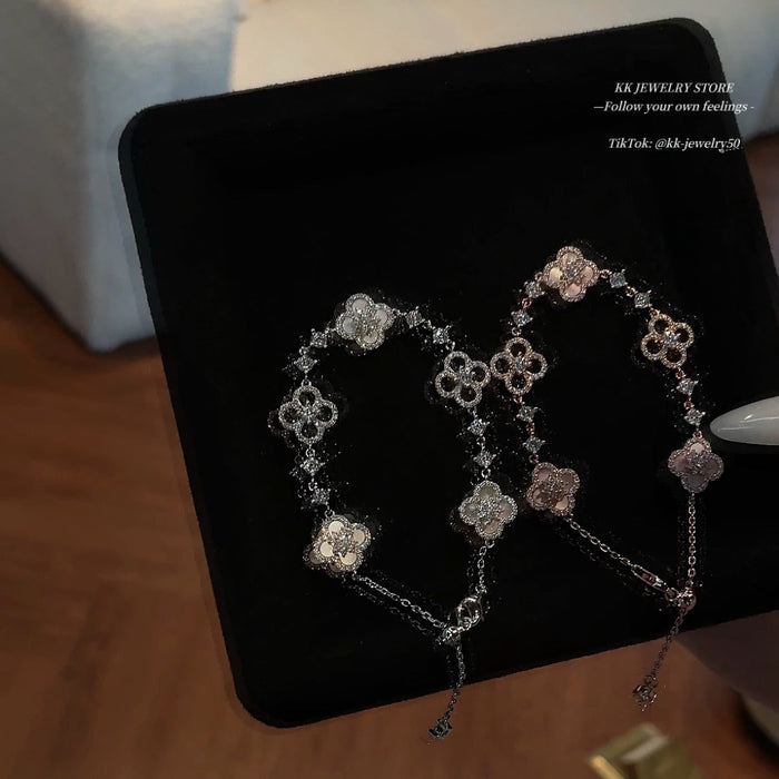 The texture is great! S925 Silver Fritillary Clover Bracelet