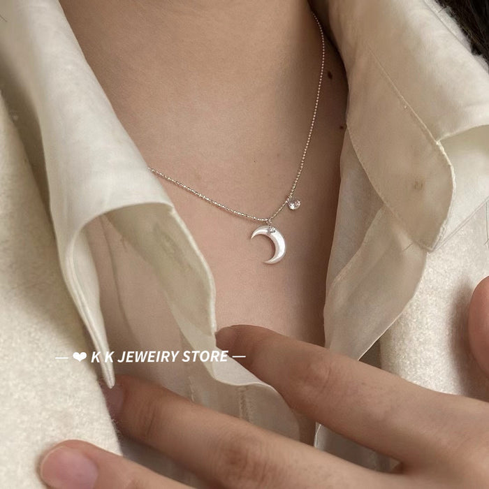 925 Silver Sun, Moon & Galaxy White Lip Oyster Necklace