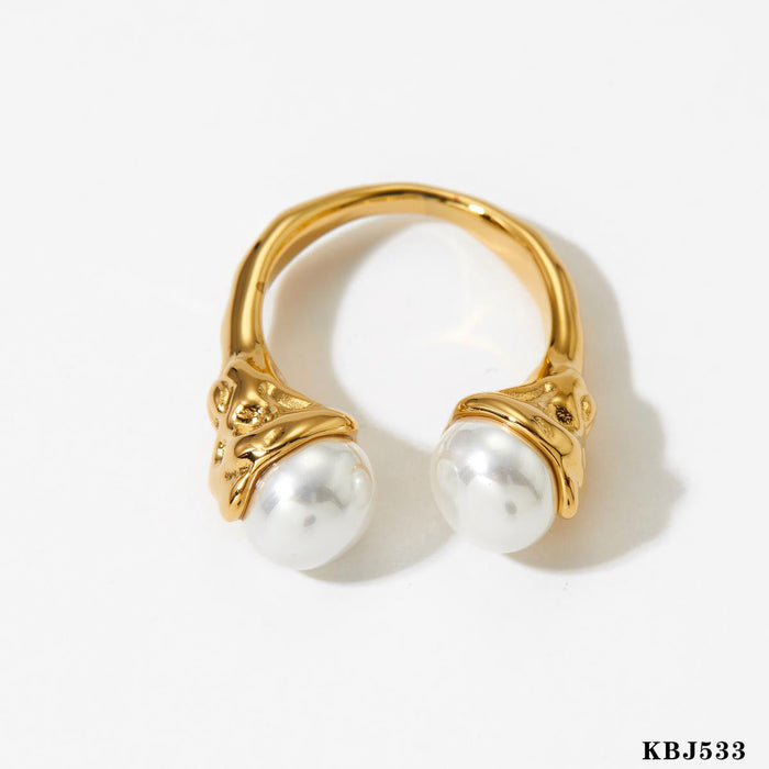 Stainless Steel Pearl Ring