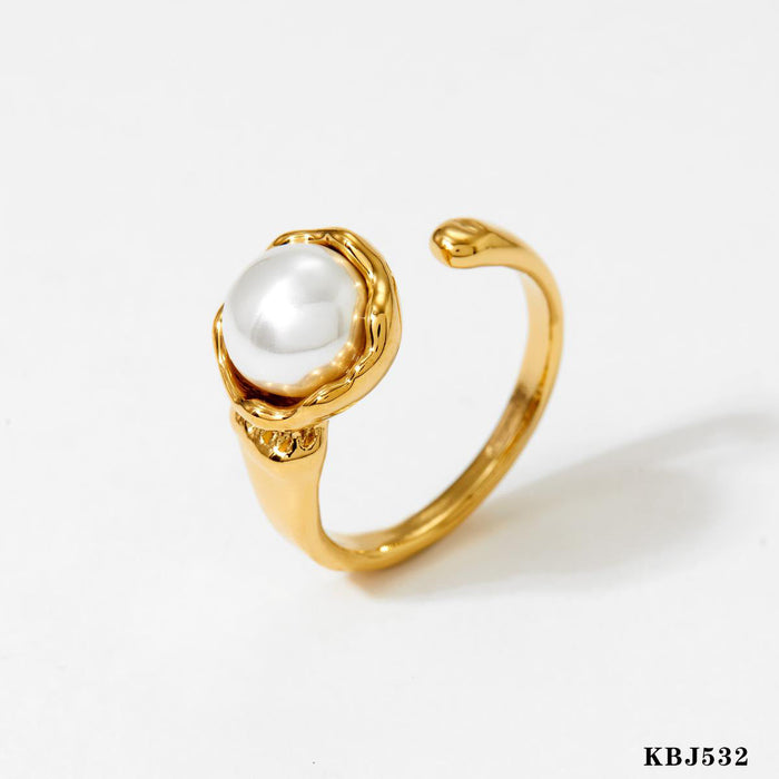 Stainless Steel Pearl Ring