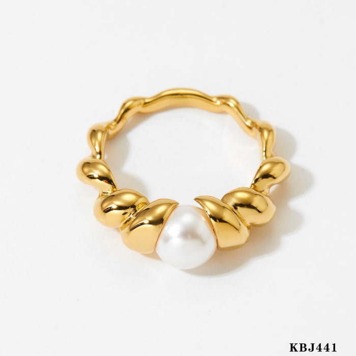 Stainless Steel Pearl Ring