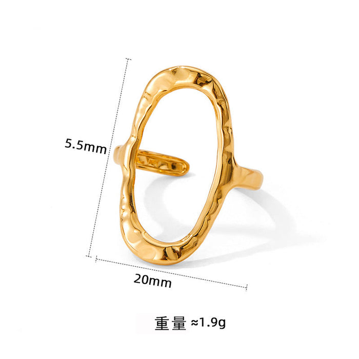 Irregular Openwork Stainless Steel Opening Ring