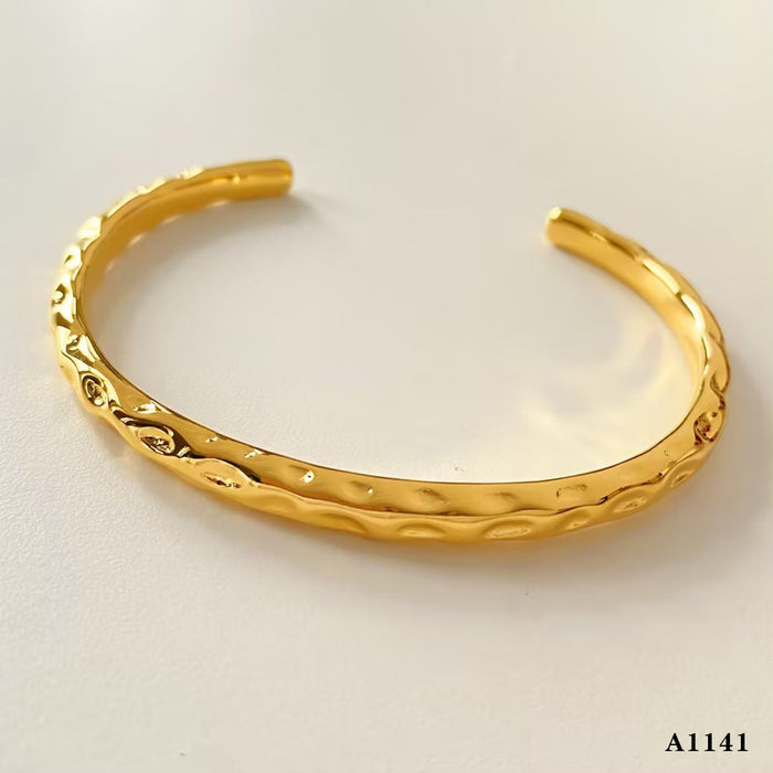 Stackable Set Stainless Steel Gold-Plated Bracelet