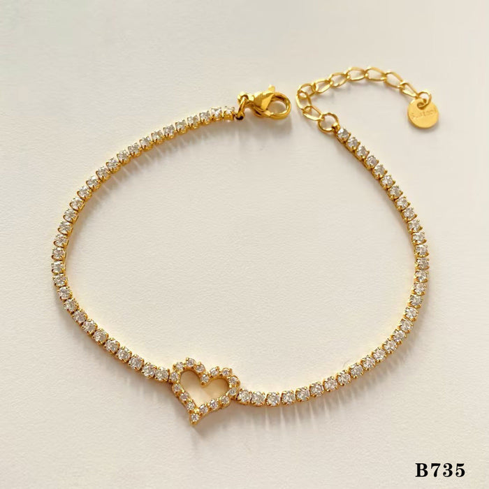 Stackable Set Stainless Steel Gold-Plated Bracelet