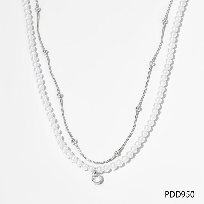 Double-Layer Shell Pearl Necklace Bracelet